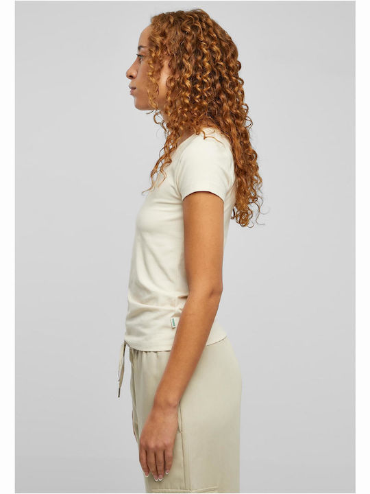 Urban Classics Women's Blouse Cotton Short Sleeve Beige
