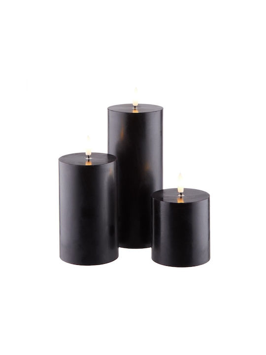 Butlers Dekorative Lampe Wachs-Politur Schwarz 3Stück