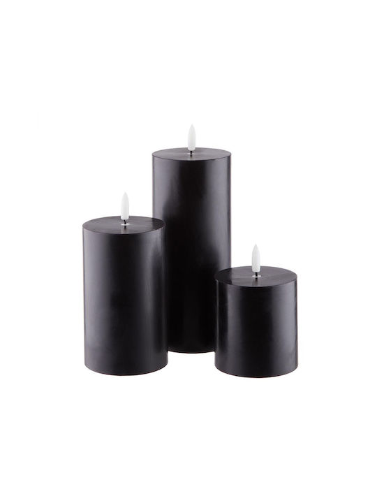Butlers Dekorative Lampe Wachs-Politur Schwarz 3Stück