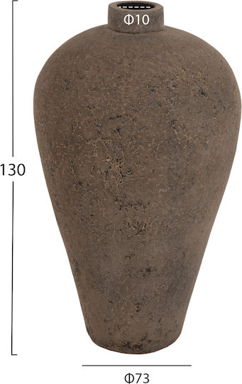 HomeMarkt Βάζο Πήλινο Πορτοκαλί Φ10cm