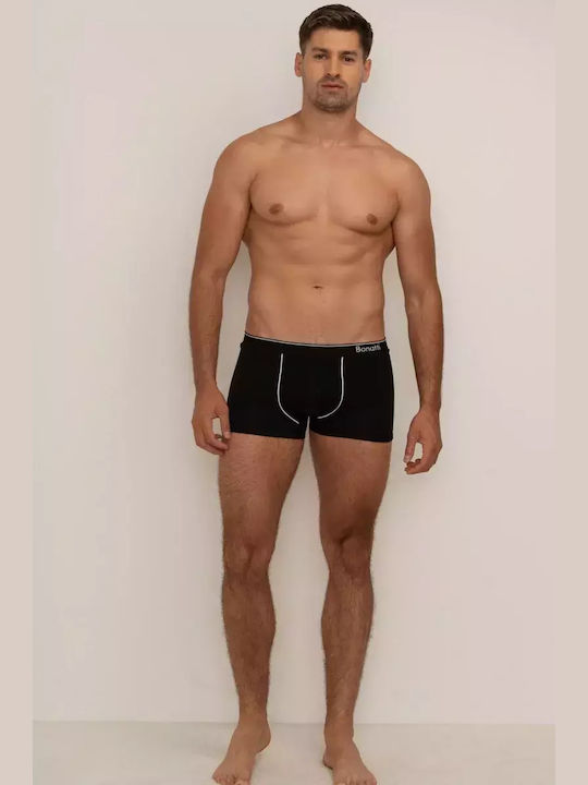 Amos Herren Boxershorts Schwarz mit Mustern 1Packung