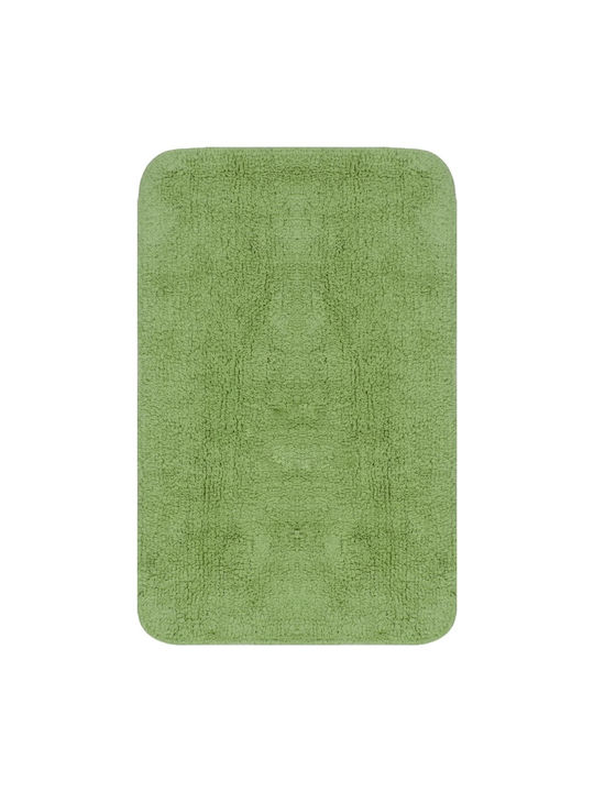 vidaXL Non-Slip Bath Mats Set Cotton Toilet 133225 Green 3pcs