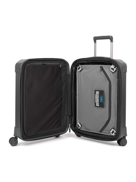 Piquadro Valiză De Călătorie De Cabină Tough Neagră Cu 4 Roți Înălțime 40 Cm