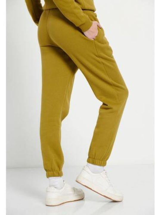 Funky Buddha Pantaloni de trening pentru femei cu cauciuc Ardei verde