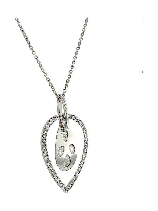 Xryseio Klemmanhänger mit Steinen aus Weißgold 14K mit Zirkon