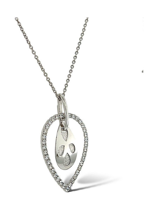 Xryseio Klemmanhänger mit Steinen aus Weißgold 14K mit Zirkon
