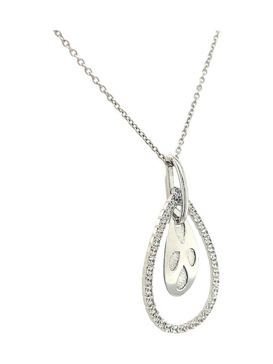 Xryseio Klemmanhänger mit Steinen aus Weißgold 14K mit Zirkon