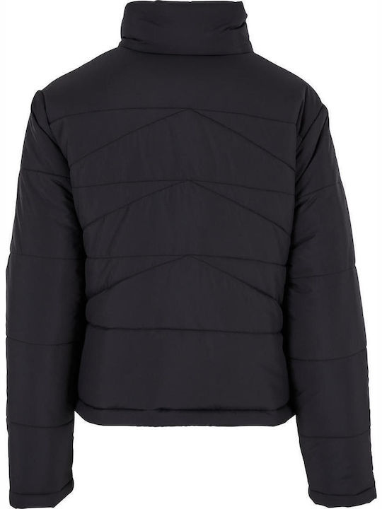 Women's Short Puffer Jacket for Winter Black