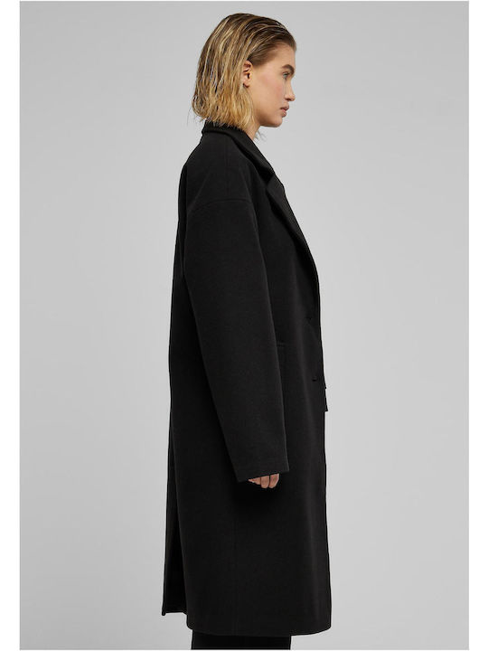 Lang Damen Puffer Jacke für Winter Schwarz
