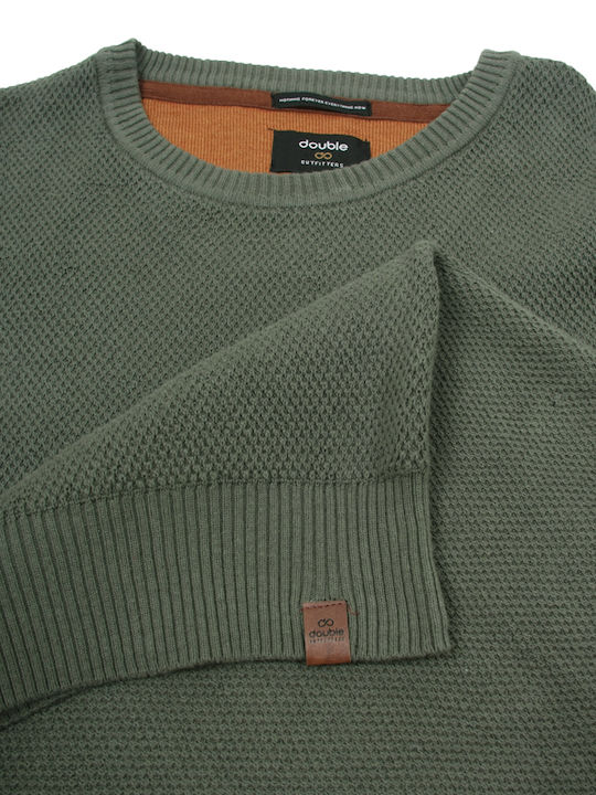 Double Men's Long Sleeve Sweater Green