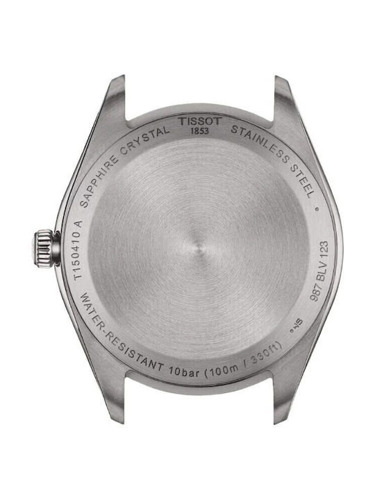 Tissot Ανδρικό Ρολόι 40mm Μπαταρίας με Ασημί Ατσάλινο Μπρασελέ