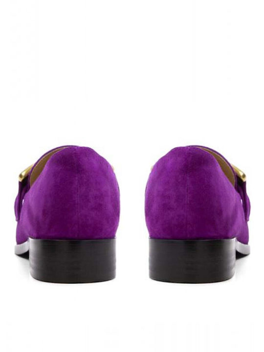 Wildleder Damen Mokassins in Lila Farbe