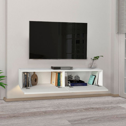 Έπιπλο Τηλεόρασης Aristo με Φωτισμό LED Λευκό Μ135xΠ31.6xΥ25cm