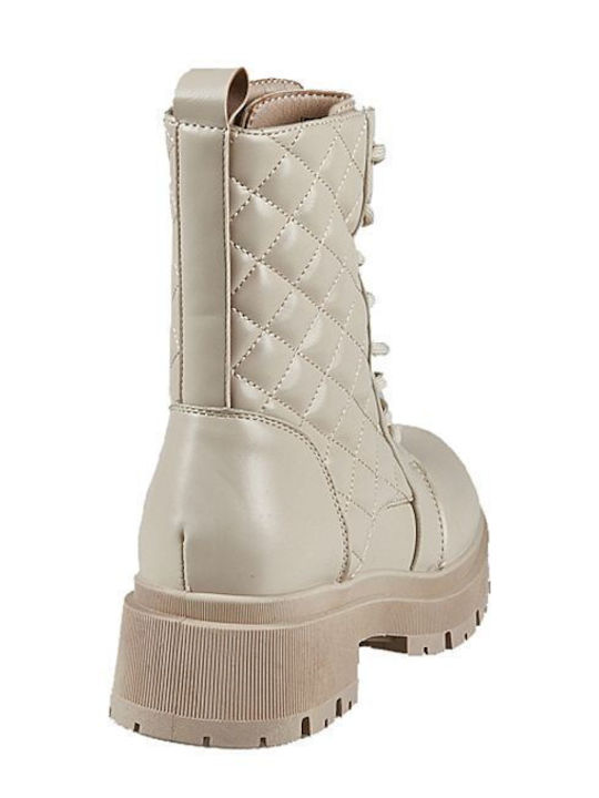 Damen Knöchelstiefel Beige