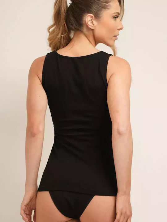Women's T-Shirt with Spaghetti Strap Black