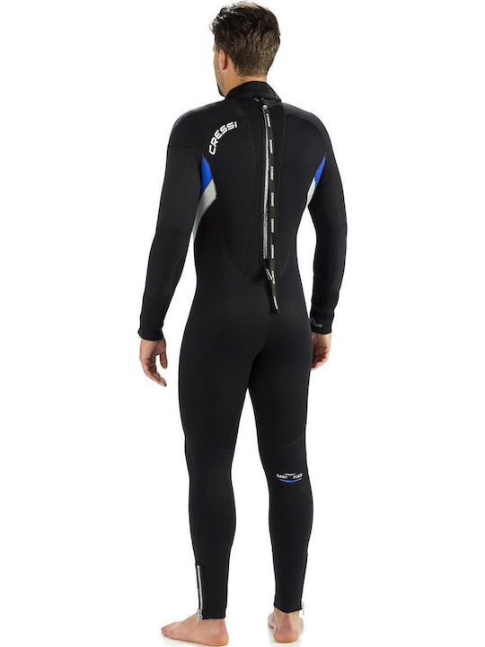CressiSub Castoro Wetsuit Jumpsuit Double-Lined with Zip Black 5mm