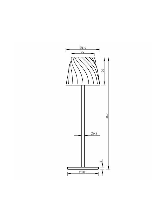 Vivalux Metal Table Lamp LED with Blue Base