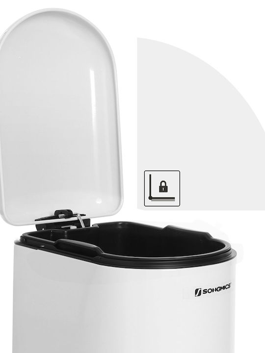Songmics Metallic Bathroom Basket Soft Close 10lt White