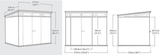 Depozit Plastic De Grădină Cortina 9x7 Cu Izolație L2.79xLățime2.18xÎnălțime2.26m