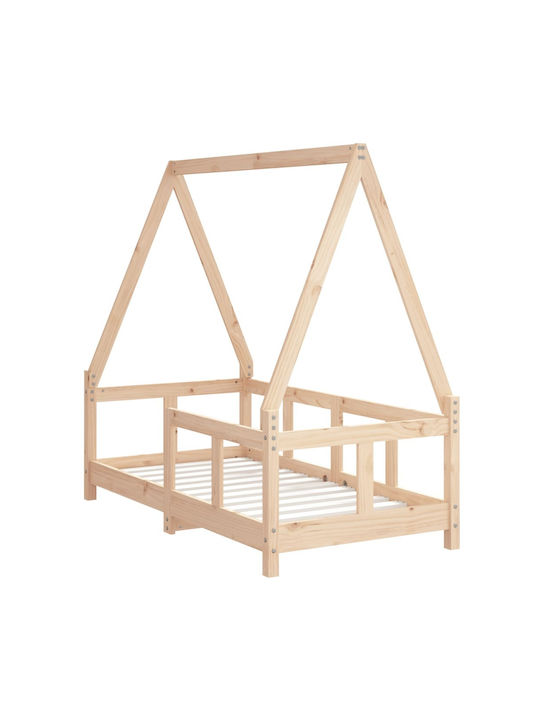 Kinderbett Einzeln Beige für Matratze 70x140cm