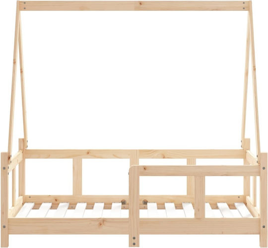 Kinderbett Einzeln Beige für Matratze 70x140cm