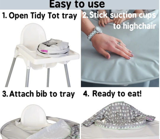 Tidy Tot Σαλιάρα Υφασμάτινη με Αυτοκόλλητο Sage Sand για 24 m+