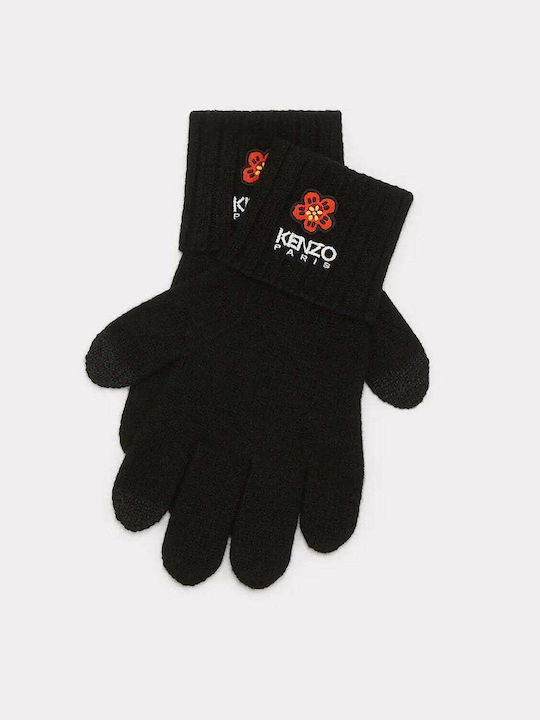 Kenzo Schwarz Wolle Handschuhe