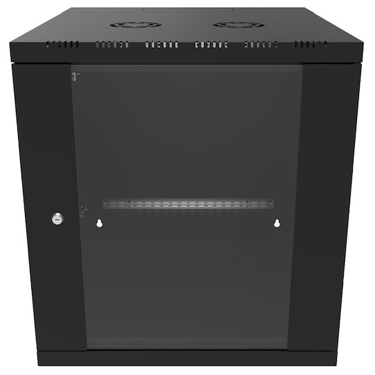 Canovate Монтиран на стена Рак кабинет 12U 60x65см Черен WS3D-9-126HA