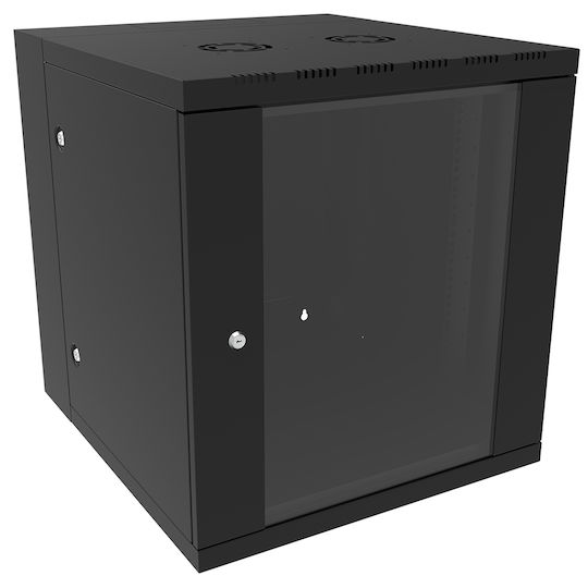 Canovate Монтиран на стена Рак кабинет 12U 60x65см Черен WS3D-9-126HA