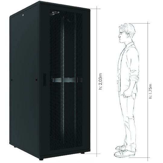 Canovate Επιδαπέδια Καμπίνα Rack 42U 80x100cm Μαύρο CSS-9-4280A