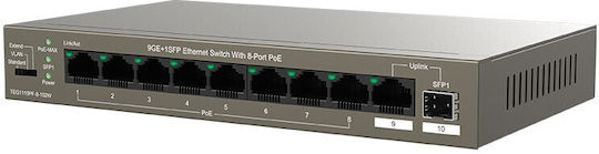 Tenda TEG1110PF-8-102W Gestionat L2 PoE+ Switch cu 8 Porturi Gigabit (1Gbps) Ethernet și 1 Port SFP