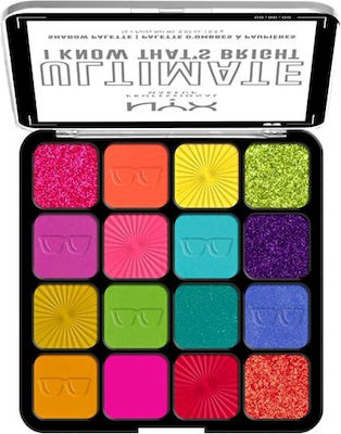 Nyx Professional Makeup Ultimate Shadow Palette I Know That's Bright Eye Shadow Palette in Solid Form