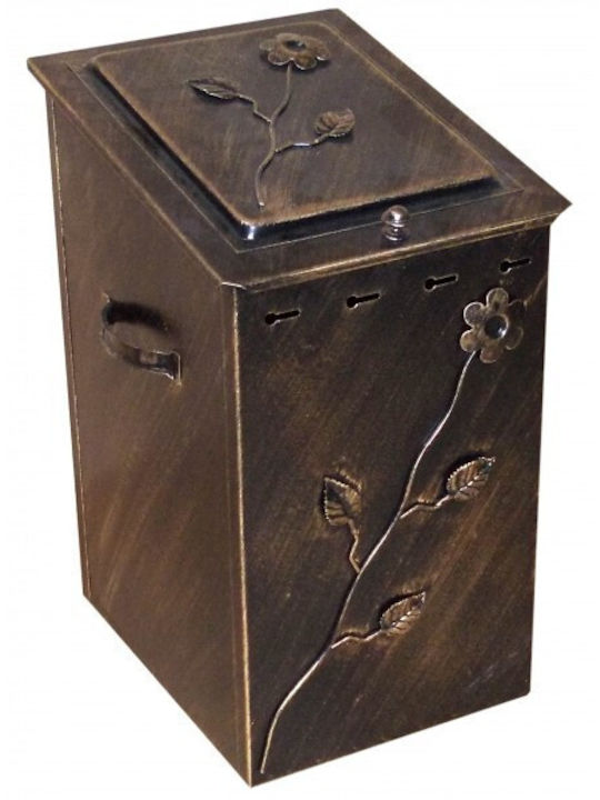 Ξ-7 Μεταλλικό Κουτί Αποθήκευσης Ξύλων 54x39x31cm Χρυσό