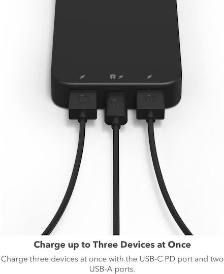 Mophie Powerstation 2023 10000mAh 20W с USB-A изходен порт и USB-C изходен порт Черна
