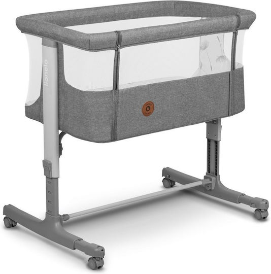 Lionelo Λίκνο Aurora με Στρώμα, Πλαϊνό Άνοιγμα και Ρόδες Grey Concrete