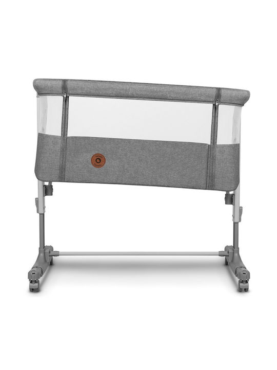 Lionelo Λίκνο Aurora με Στρώμα, Πλαϊνό Άνοιγμα και Ρόδες Grey Concrete