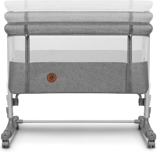 Lionelo Λίκνο Aurora με Στρώμα, Πλαϊνό Άνοιγμα και Ρόδες Grey Concrete