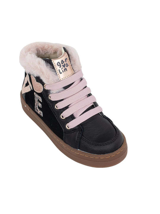 Anatomisch Suede Kinderstiefeletten mit Reißverschluss Schwarz