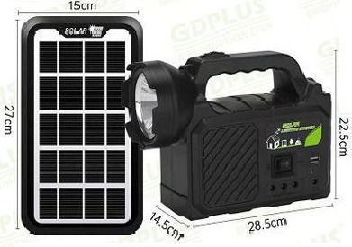 GDPLUS Autonome Photovoltaiksysteme mit 3 Lampen GD-P30