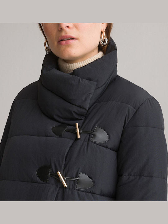 Women's Short Puffer Jacket for Winter Black