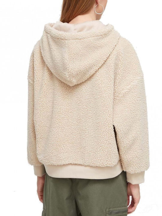 Karl Kani Signature Women's Blouse Long Sleeve with Hood Beige