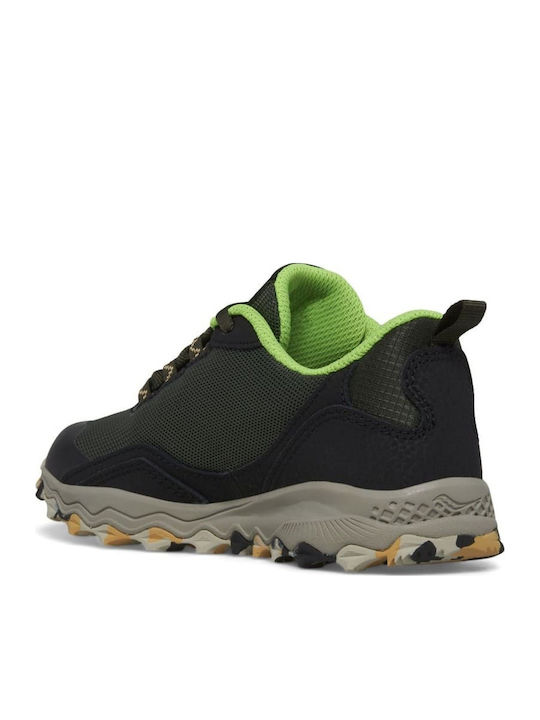 Peregrine 12 Shield Waterproof Kids Sports Shoes Running with Laces Black / Lime