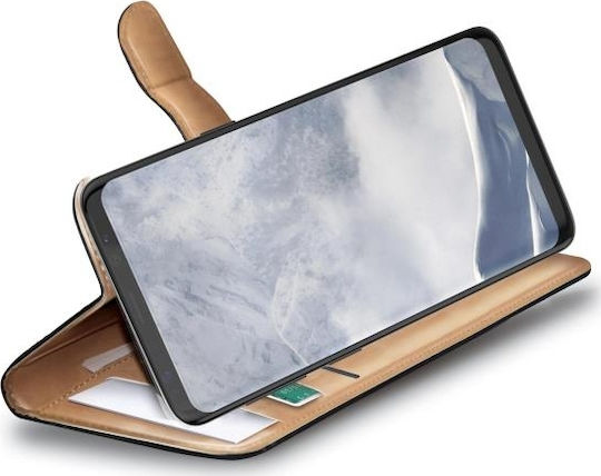 Celly Wally Book Synthetic Leather Black (Galaxy S9+)