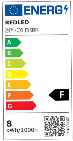 Redled Ταινία LED 24V Φυσικό Λευκό Φως 5m Τύπου COB με Τροφοδοτικό
