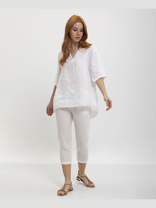 Simply Zoe Women's Blouse with 3/4 Sleeve White