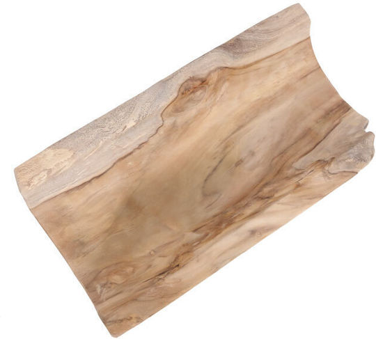 Soulworks Rectangular Wooden Decorative Platter Pelo Small Beige 40x22x10cm