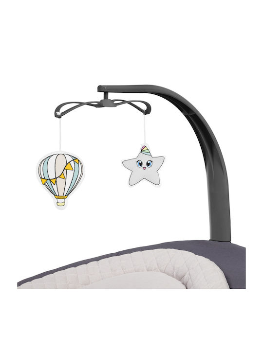Lionelo Elektrisch Baby Relax Ralf mit Musik Gray für Kind bis 9kg