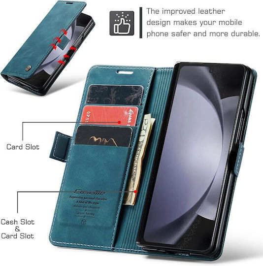 Samsung Retro Wallet Case Blue (Galaxy Z Fold5)