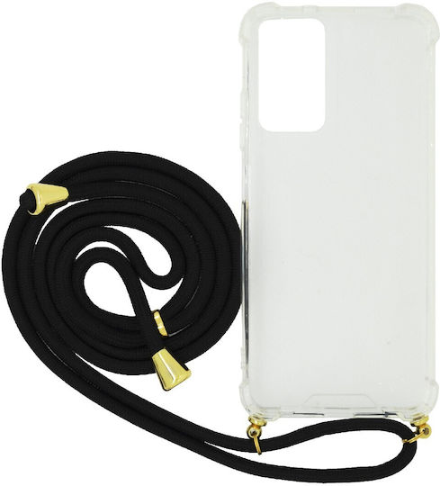 Ancus Back Cover Σιλικόνης με Λουράκι Μαύρο (Redmi 12 4G / Redmi 12 5G)