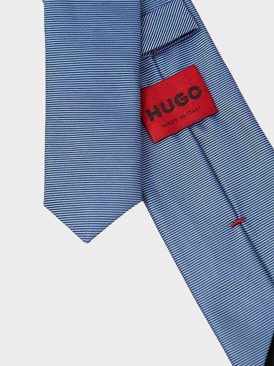Hugo Boss Ανδρική Γραβάτα Μεταξωτή Μονόχρωμη σε Γαλάζιο Χρώμα